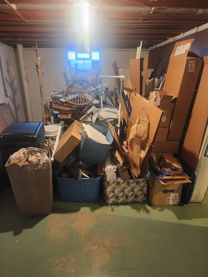 Roll-off dumpster container at job site for 8 Yard Dumpster Rental in Campbell